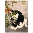 Black Cat and Tomato Plant vintage poster reproduction by Takahashi Hiroaki 1931