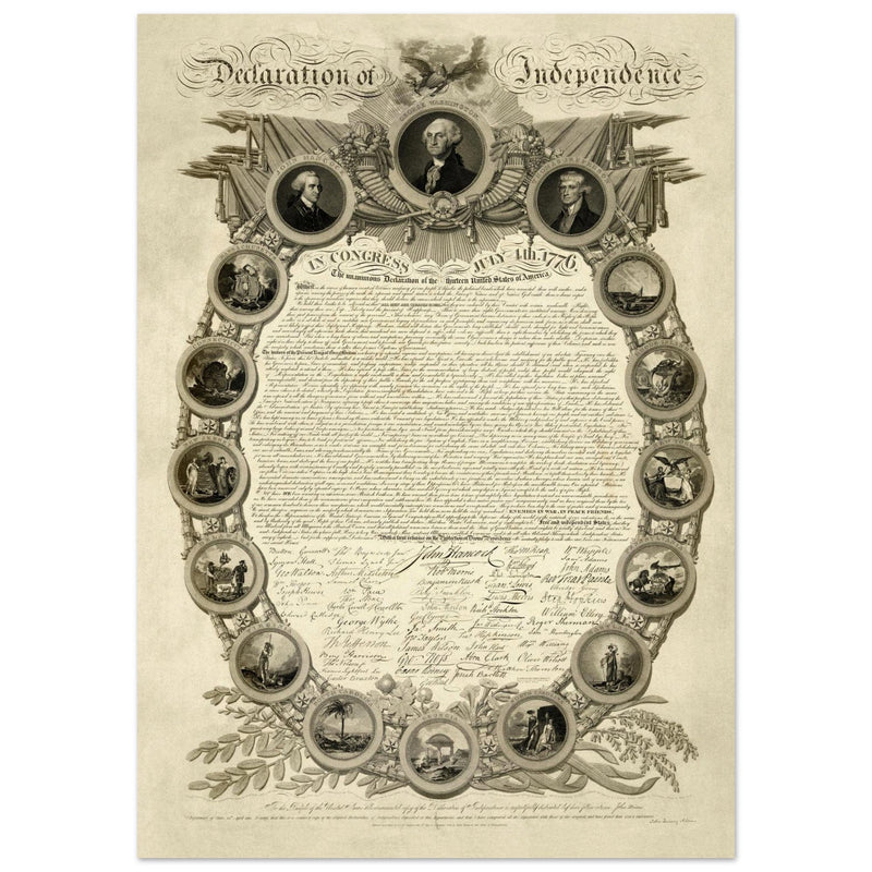 Declaration of Independence of America manuscript. 1819 by John Binns.