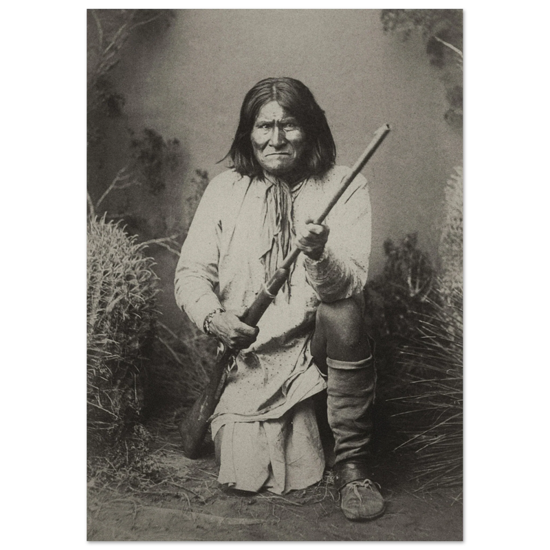Geronimo Apache leader.  Portrait of native american indian.