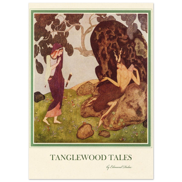 Edmund Dulac Tanglewood Tales illustration. Ceres questioning Pan about Proserpina.