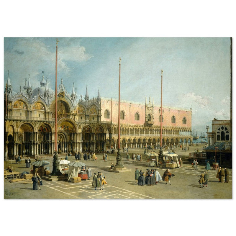 The Square of Saint Mark's Venice Italy Antique painting by Canaletto.