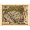 Ancient map of China by cartographer Abraham Ortelius 1584. Vintage historic map.