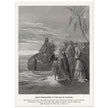 Gustave Dore The Bible engraving print . Jesus preaching at the sea of Galilee .