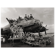 B-17 airplane with crew Hell's Angels. World war 2 poster.