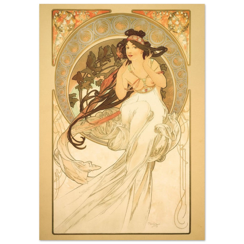 Art Nouveau Alphonse Mucha antique painting.