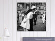 Kiss in New York city. Crowds celebrate in New York City streets after ending of World War 2 .