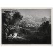 John Martin Paradise Lost vintage mezzoting engraving . Raphael Conversing with Adam and Eve .