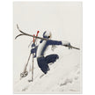 Skieuse a pied dans la neige by René Vincent. Female skier illustration.