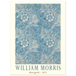William Morris Marigold art print. Vintage wallpaper reproduction. Blue floral pattern.
