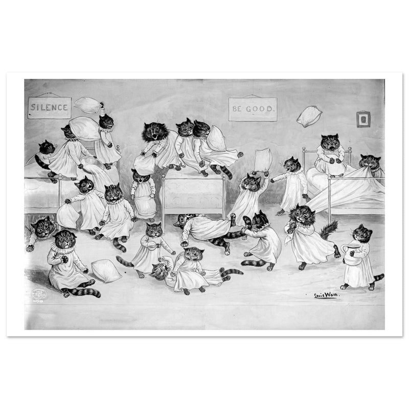 Cats in the dormitory by Louis Wain
