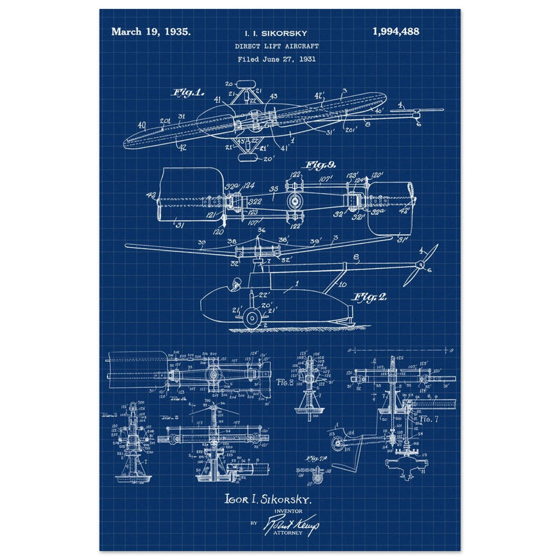 Direct Lift Aircraft patent by Sikorsky. Helicopter ancestor