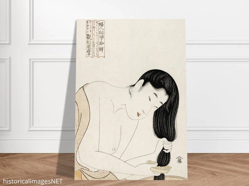 Washing hair by Kitagawa Utamaro,