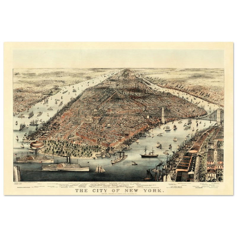 Aerial view of the city of New York by Nathaniel Currier and James Merritt Ives