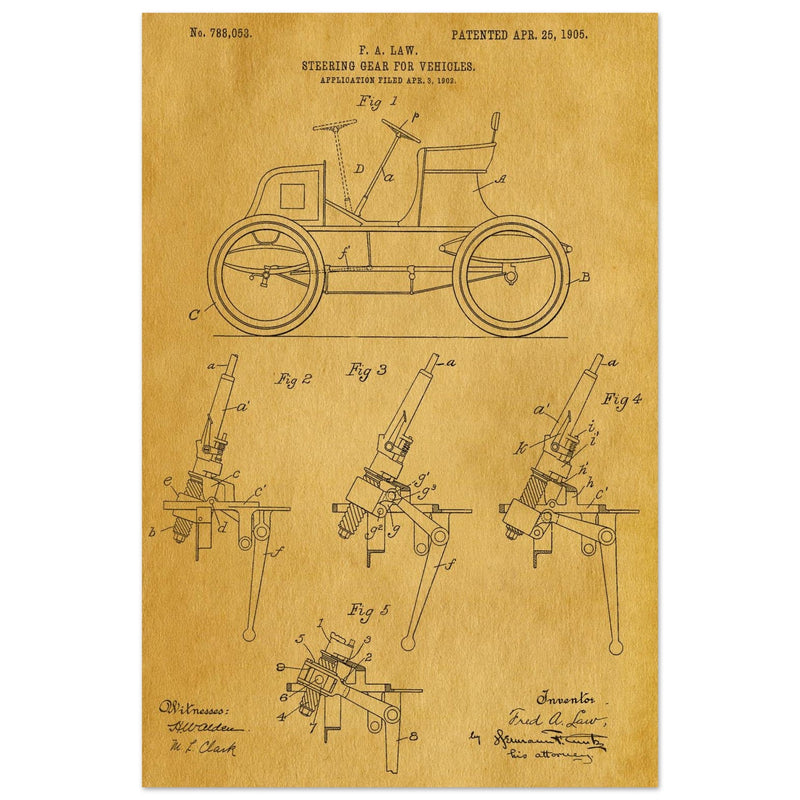 Steering Gear for vehicles patent illustration.