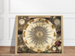 Solar system and planetarium antique map illustration. Vintage  celestial chart of the universe.