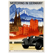 Motoring in Germany vintage travel advertising poster.