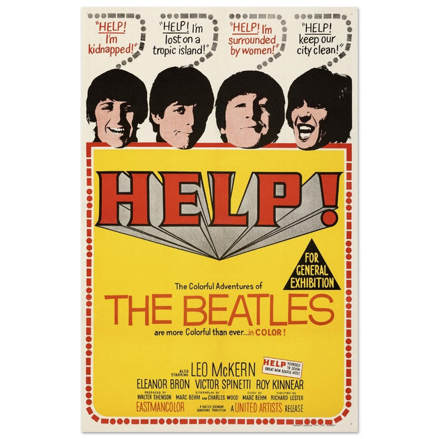 The Beatles Help film poster reproduction. Printed on Fine art paper