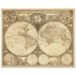 Old vintage world map Double hemisphere Nova totius terrarum orbis tabula by Frederik de Wit