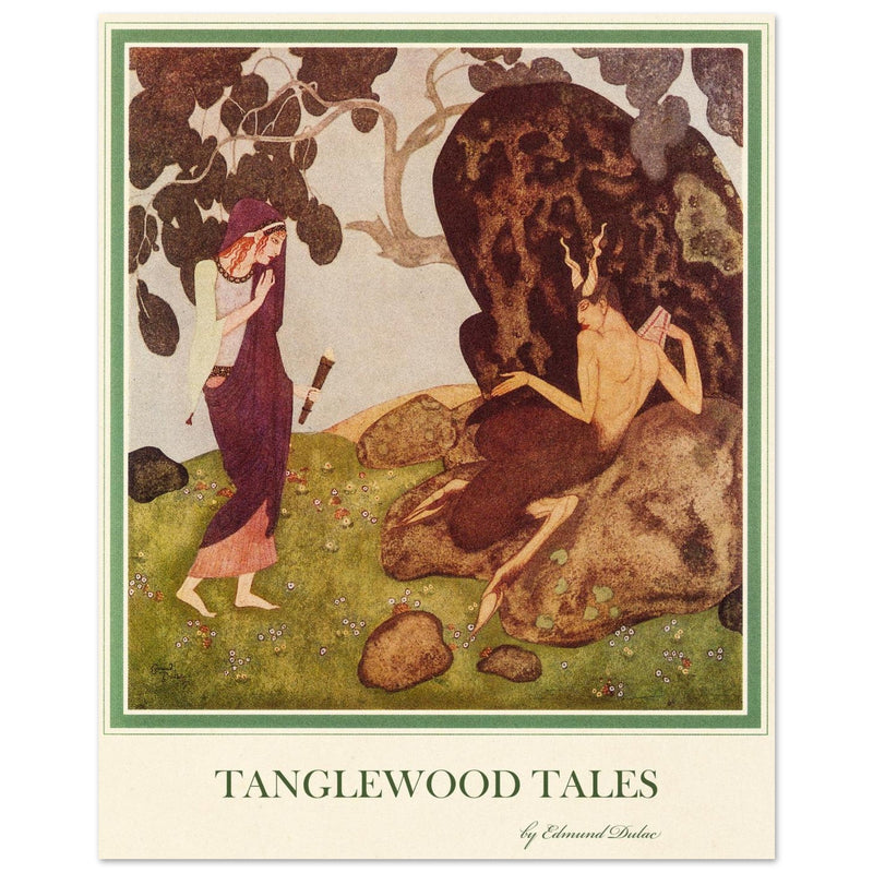 Edmund Dulac Tanglewood Tales illustration. Ceres questioning Pan about Proserpina.