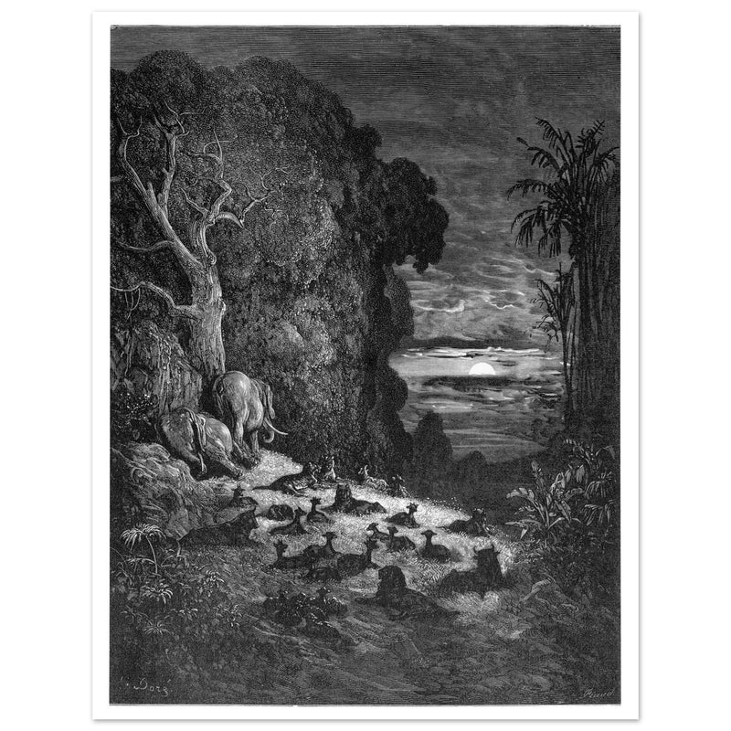 Gustave Dore Paradise Lost engraving . The completion of Creation.