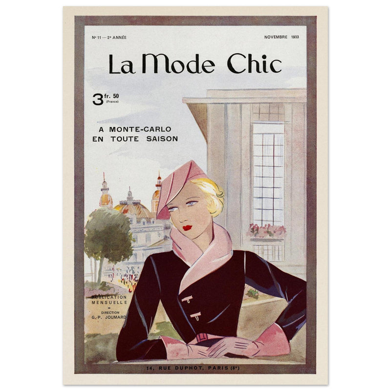 La Mode Chic old vintage fashion magazine cover from the 30s.