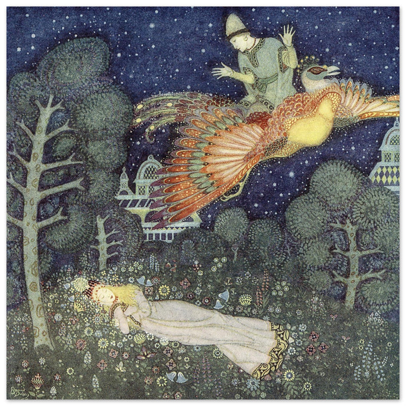Edmund Dulac fairy tale vintage illustration: The Fire Bird .