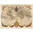 Antique world map poster reproduction by Richard Blome 1670