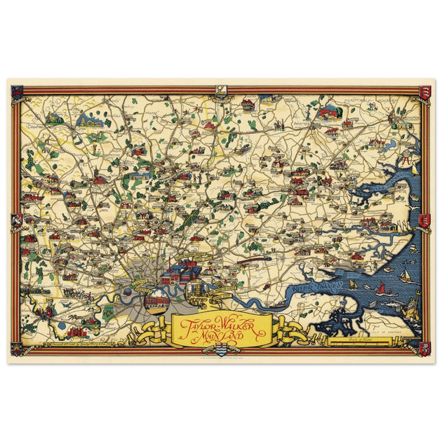 United Kindon Greater London vintage map  by Taylor Walker & Co.