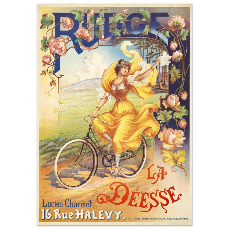 Rudge cycles vintage french advertising print  1900 by Peter Alfred Gross.