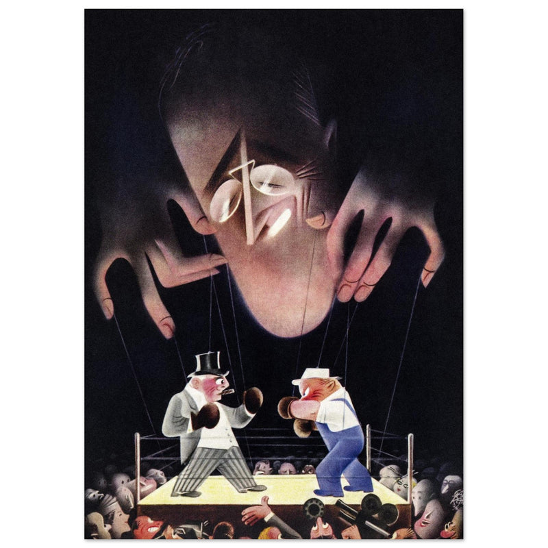 Paolo Garretto American Puppet Show vintage illustration for cover magazine.