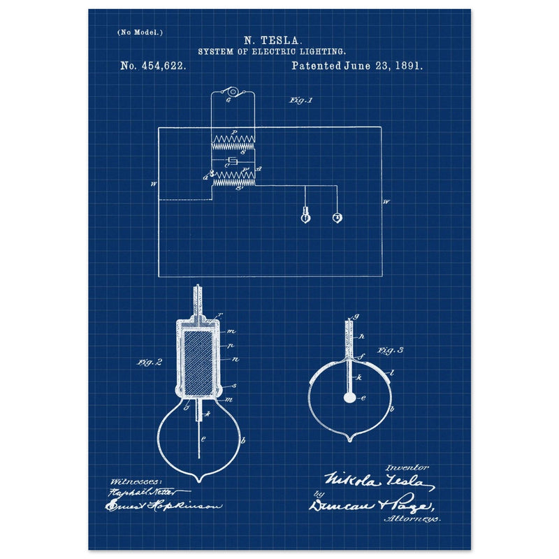 Electric Lighting patent  by Nikola Tesla.