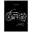 Vintage motorcycle patent by William S Harley founder of harley davidson.