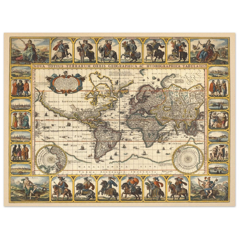1652 Old World map Nova Totius Terrarum Orbis geographica ac hydrographica tabula by Nicolaes Visscher