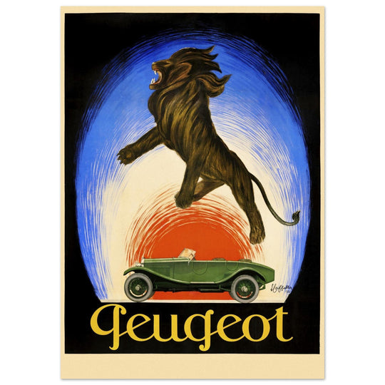 Peugot vintage advertising by Leonetto Cappiello 1925 poster .