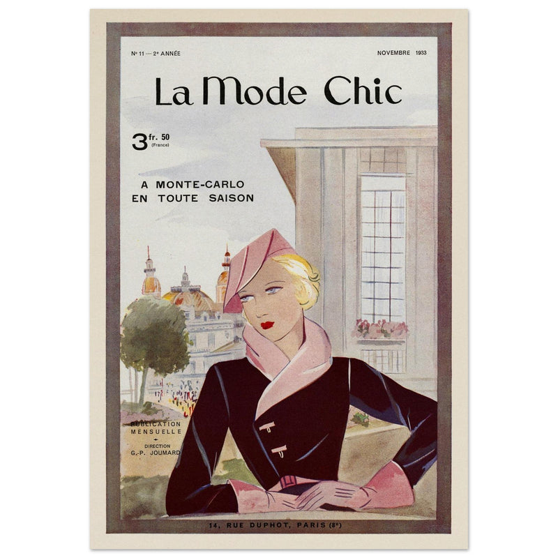 La Mode Chic old vintage fashion magazine cover from the 30s.