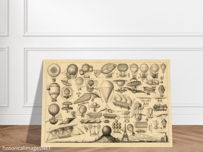 Historic balloons, airships, and other flying machines.