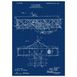 Flying machine patent 1906 by the Wright brothers. Vintage airplane.