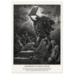 Gustave Dore The Bible engraving print . Moses breaking the Tables of the Law .