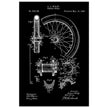 Vehicle whell patent illustration. Vintage drawing .