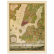 Beautiful antique old map from above of New York City 1770 by Bernad Ratzer