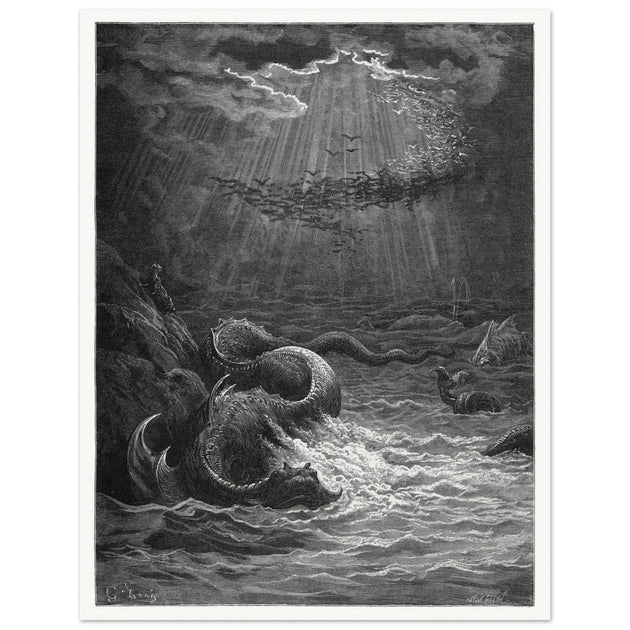 Gustave Dore Paradise Lost engraving . The moment of Creation.
