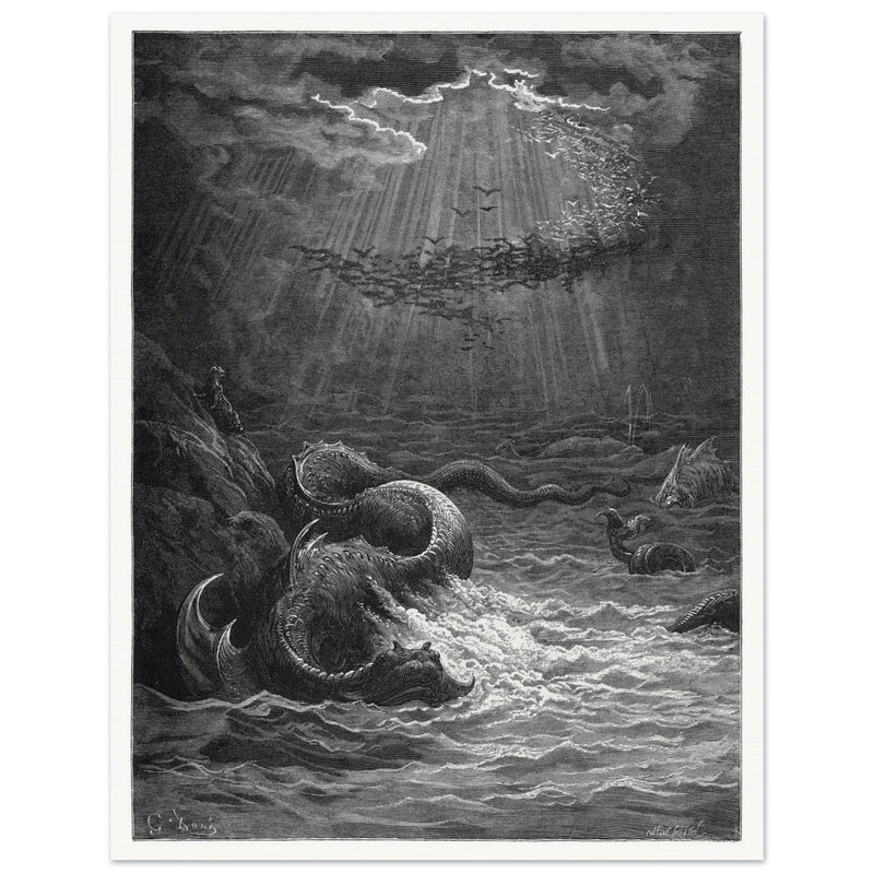 Gustave Dore Paradise Lost engraving . The moment of Creation.
