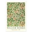 William Morris art print Honeysuckle wallpaper. Vintage flower and leaves poster.