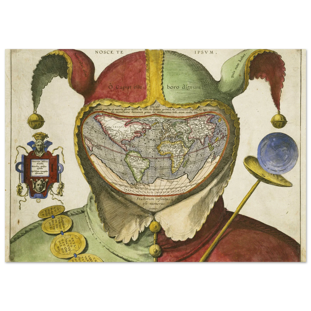 Ancient Fool's Cap World Map poster reproduction