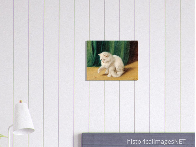 Cat with Ladybird old painting by Arthur Heyer.