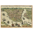 Istanbul ancient map. Byzantium Nunc Constantinopolis by Georg Braun