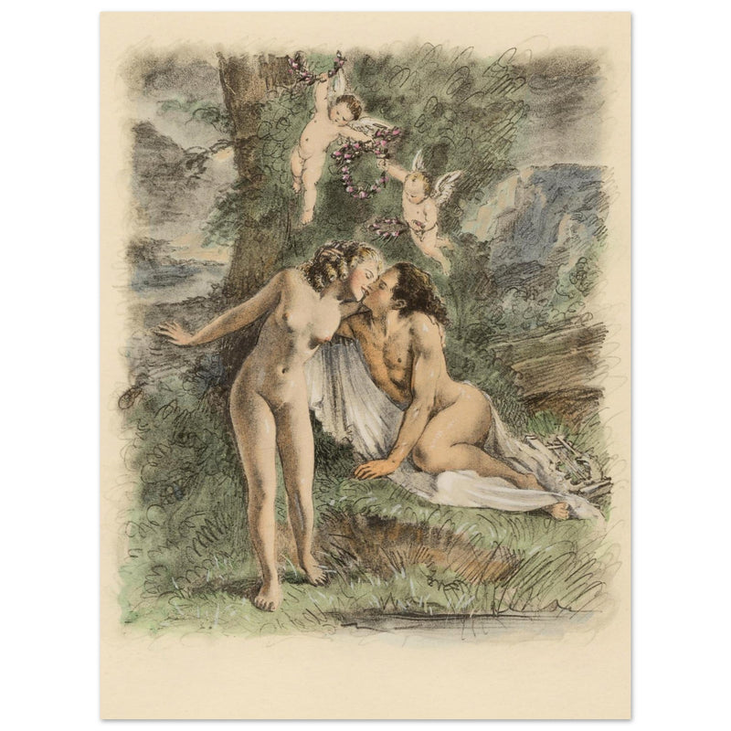 Paul Emile Becat erotic illustration Les Baiseres ( The Kisses )