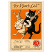 Rabbit and black cat playing banjos together as the cover illustration for The Black Cat Poster reproduction