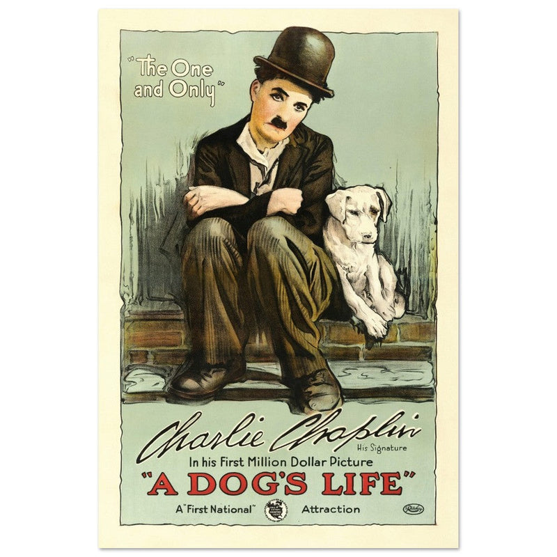 A Dog's life Charlie Chaplin movie poster.