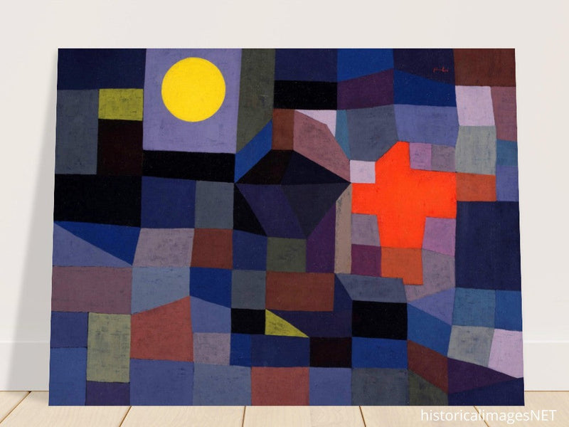 Paul Klee Fire at Full Moon abstract painting.   .